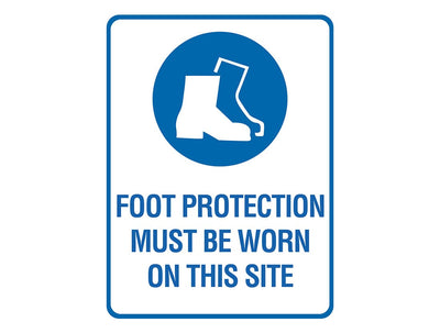 FOOT PROTECTION  MUST BE WORN ON THIS SITE SIGN