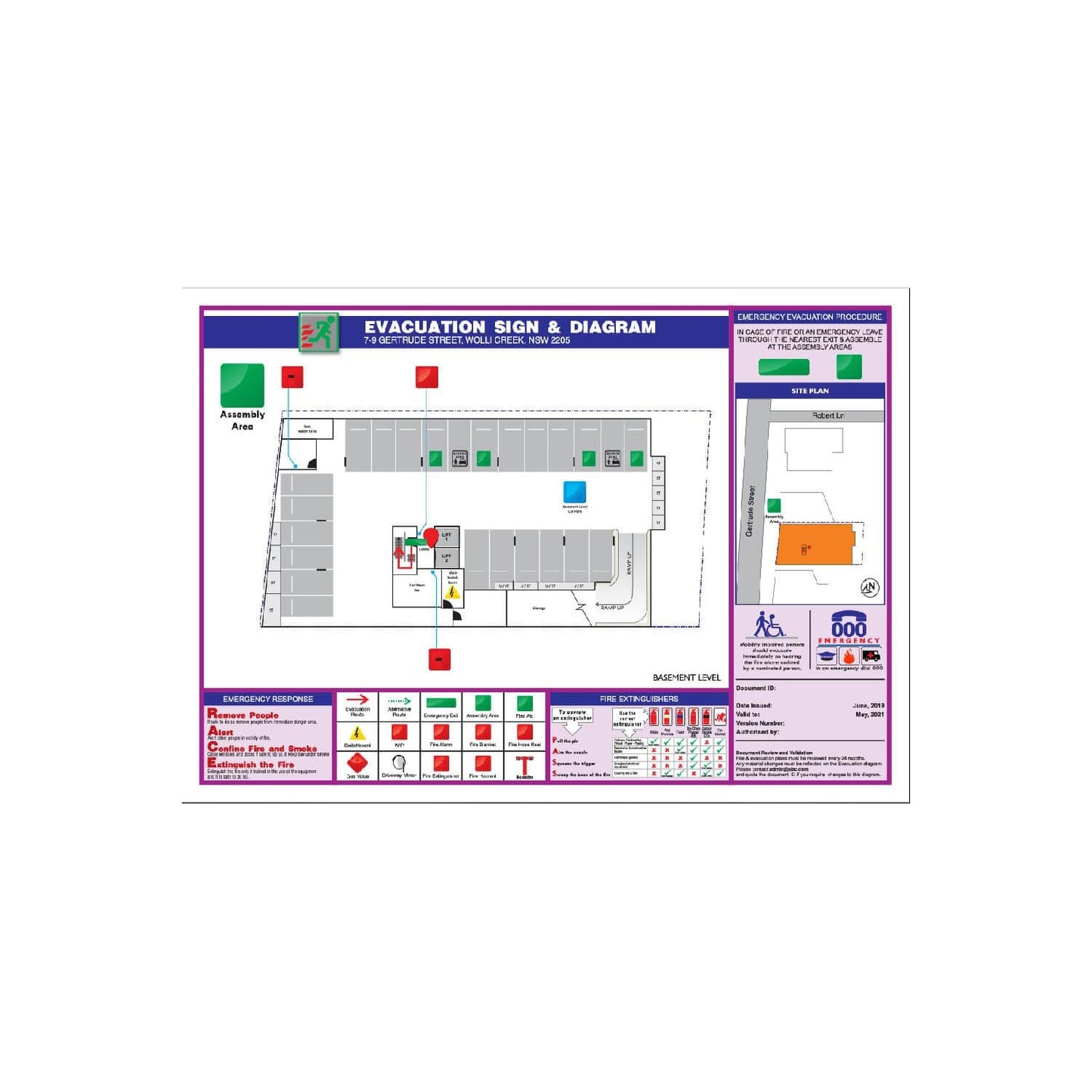 Fire Evacuation Diagram White Allupanel