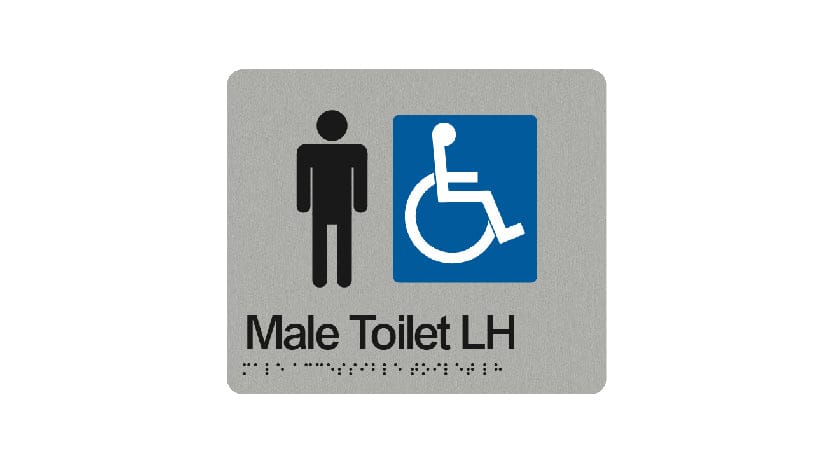 Male Accessible Toilet Left Hand Sign