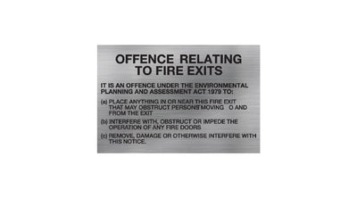 Fire Exit Notice Offence Sign