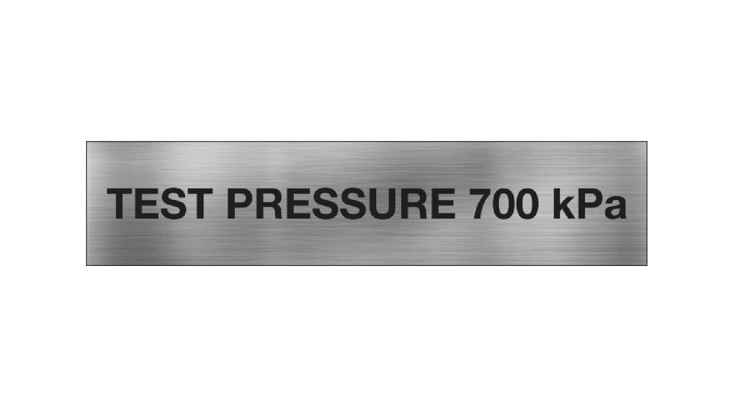Test Pressure Sign