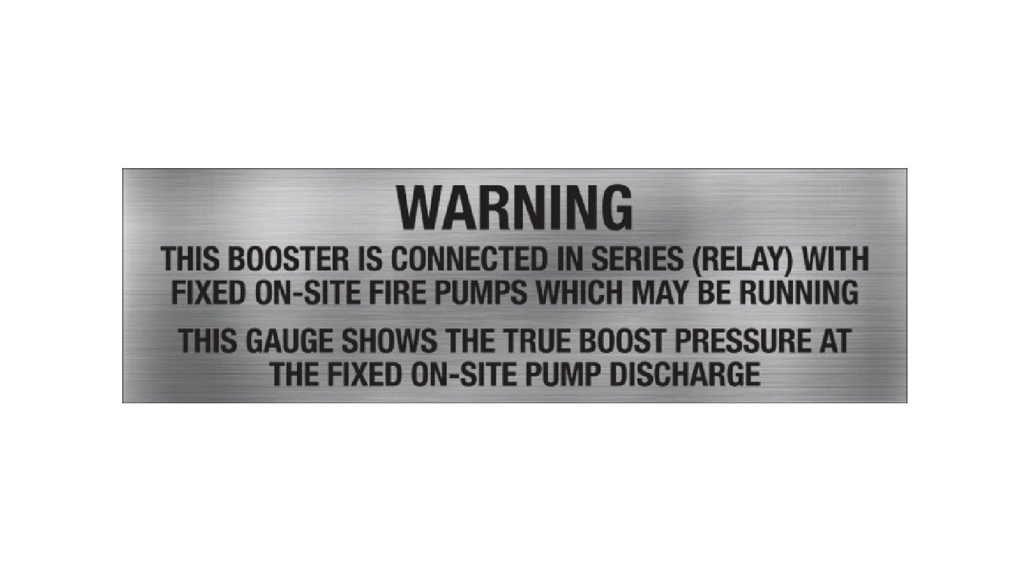 Booster Connection Warning Sign